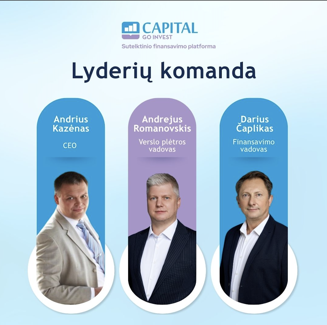 Capital Go Invest – lyderių komanda